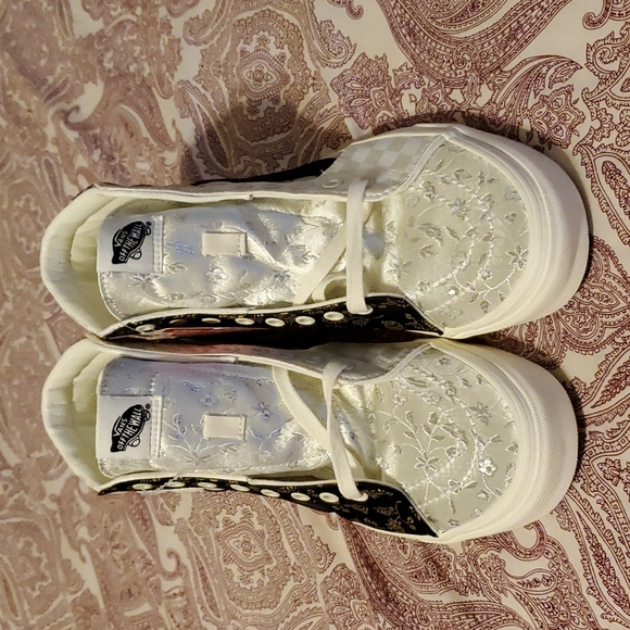 Vans Brocade SK8-HI Foral Patchwork/True White Sneakers High-Top Skate Shoes - Picture 13 of 14